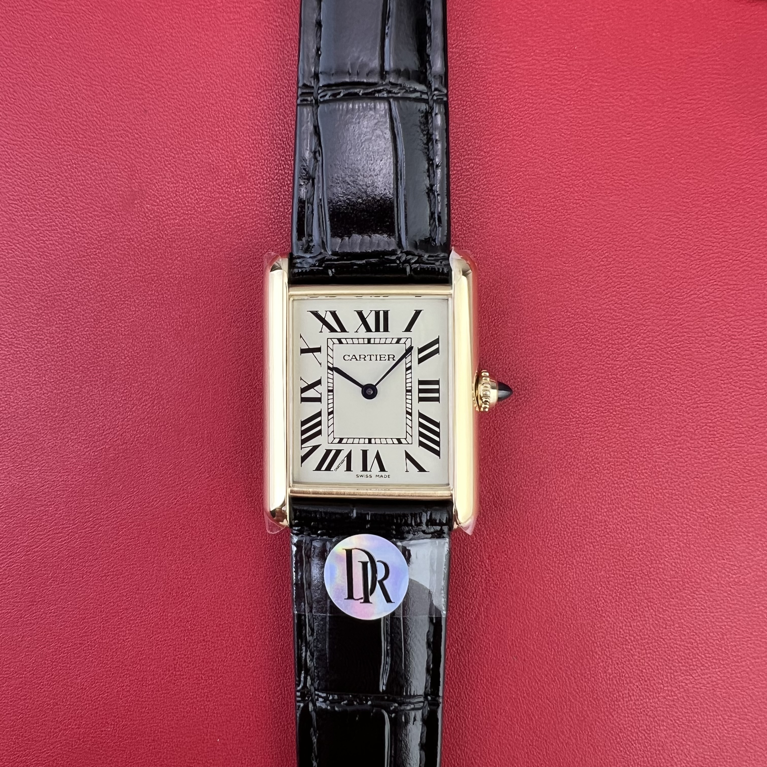 [국내배송] DR 탱크 루이 라지 옐골 가죽스트랩 9.5