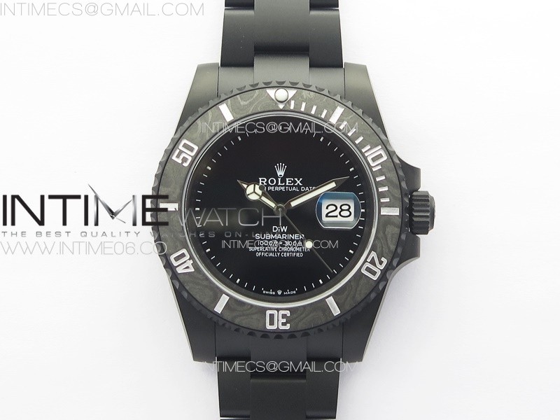 Submariner DIW DLC Sandblasted VSF 1:1 Best Edition Black Dial on DLC Bracelet VS3135
