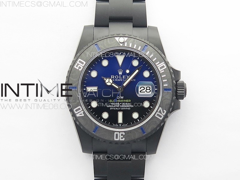 Submariner DIW DLC Sandblasted VSF 1:1 Best Edition Black/Blue Dial on DLC Bracelet VS3135
