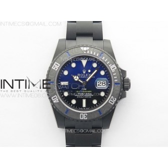 Submariner DIW DLC Sandblasted VSF 1:1 Best Edition Black/Blue Dial on DLC Bracelet VS3135