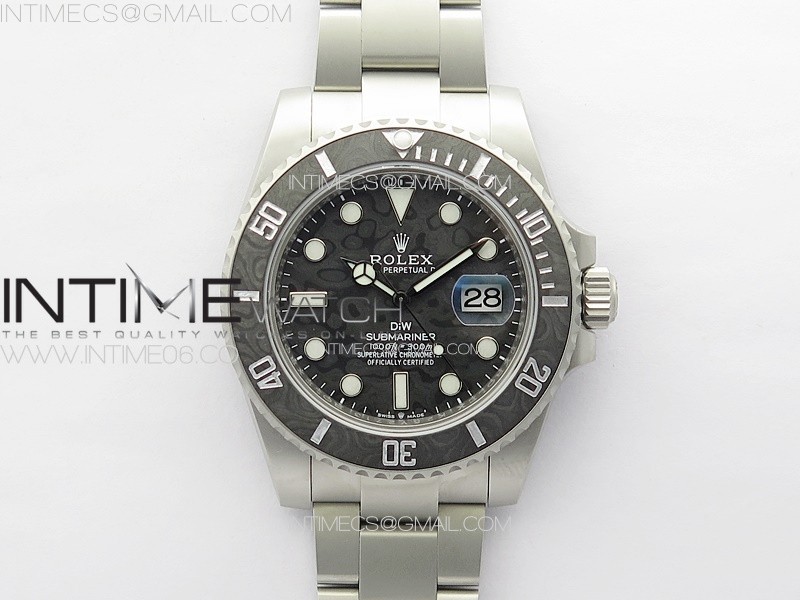 Submariner DIW Carbon Bezel VSF 1:1 Best Edition Black Carbon Dial on Sandblasted Bracelet VS3135