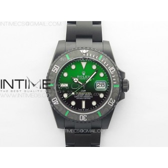 Submariner DIW Carbon Bezel VSF 1:1 Best Edition Green Dial on DLC Bracelet VS3135
