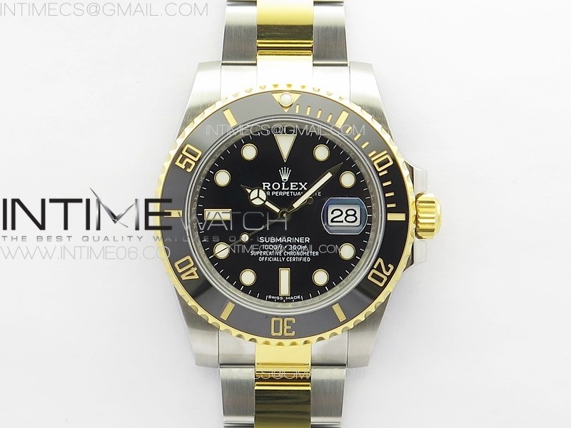 Submariner 116613 LN Black Ceramic SS/YG VSF 1:1 Best Edition Black Dial on SS/YG Bracelet VS3135