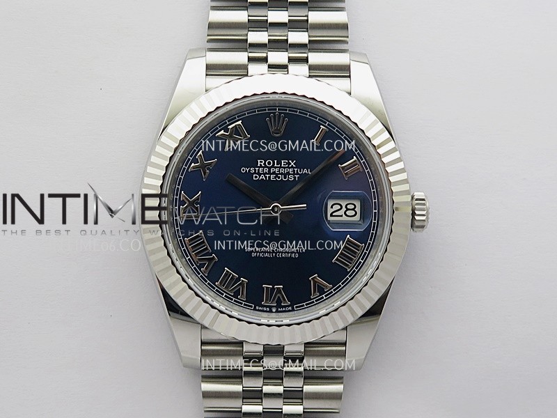 DateJust 41 126334 904L SS V2 VSF 1:1 Best Edition Blue Dial Roman Marker On Jubilee Bracelet DD3235