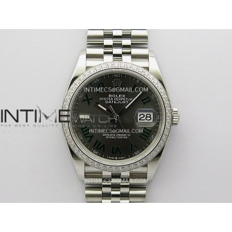DateJust 126284 Diamond Bezel 904L SS VSF 1:1 Best Edition Gray Dial Roman Markers On Jubilee Bracelet VS3235