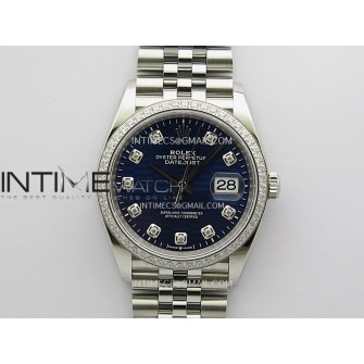 DateJust 126284 Diamond Bezel 904L SS VSF 1:1 Best Edition Blue Fluted Dial Diamond Marker On Jubilee Bracelet VS3235