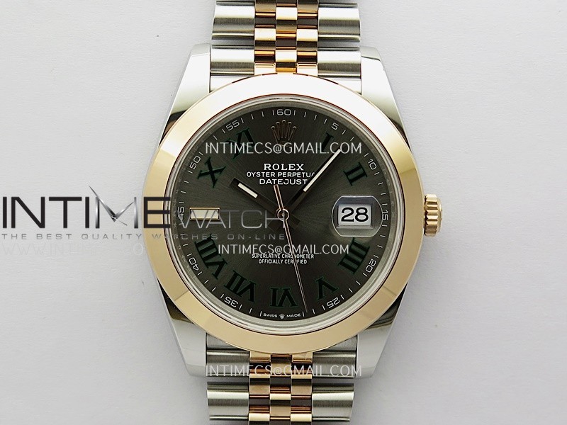 DateJust 126301 904L SS/RG VSF 1:1 Best Edition Gray Dial Roman Markers On Jubilee Bracelet VS3235