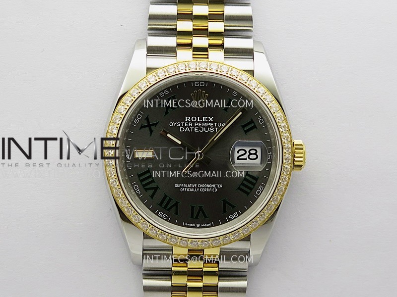 DateJust 126283 904L SS/YG VSF 1:1 Best Edition Gray Dial Roman Markers On Jubilee Bracelet VS3235