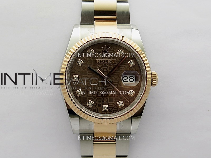 DateJust 126233 36mm 904L SS/RG AR+F 1:1 Best Edition Brown Jubilee Dial Diamond Marker On Oyster Bracelet VR3235