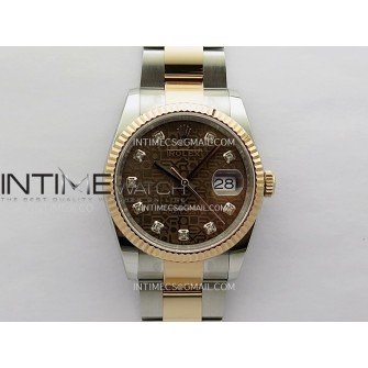 DateJust 126233 36mm 904L SS/RG AR+F 1:1 Best Edition Brown Jubilee Dial Diamond Marker On Oyster Bracelet VR3235