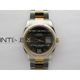 DateJust 126233 36mm 904L SS/RG AR+F 1:1 Best Edition Gray Dial Roman Diamond Marker On Oyster Bracelet VR3235