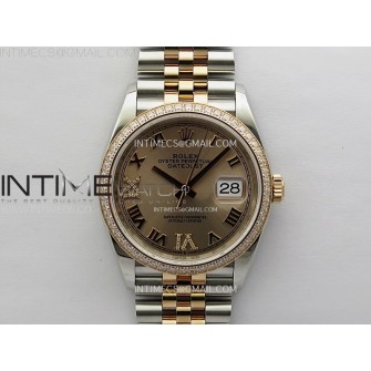 DateJust 36 126281 904L SS/RG VSF 1:1 Best Edition RG Dial Roman Markers on Jubilee Bracelet VS3235