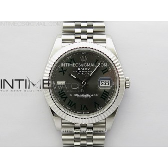DateJust 41 126334 904L SS VSF 1:1 Best Edition Gray Dial Green Roman on Jubilee Bracelet VS3235