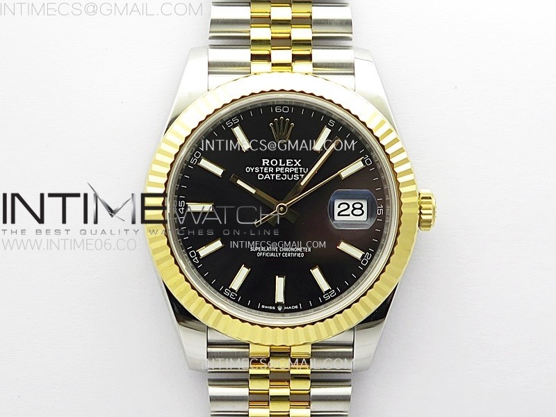 DateJust 41 126333 904L SS/YG VSF 1:1 Best Edition Black Dial on Jubilee Bracelet VS3235
