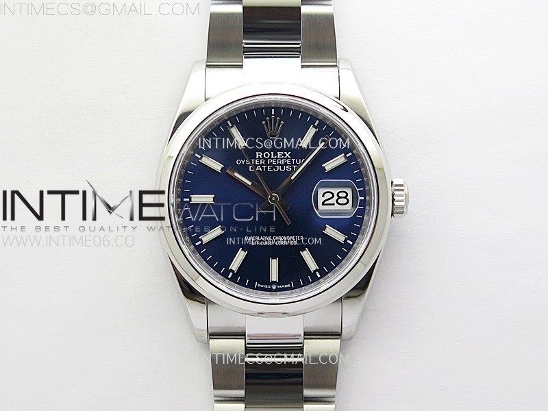 DateJust 36 SS 126200 904L Steel VSF 1:1 Best Edition Blue Dial on Oyster Bracelet VS3235