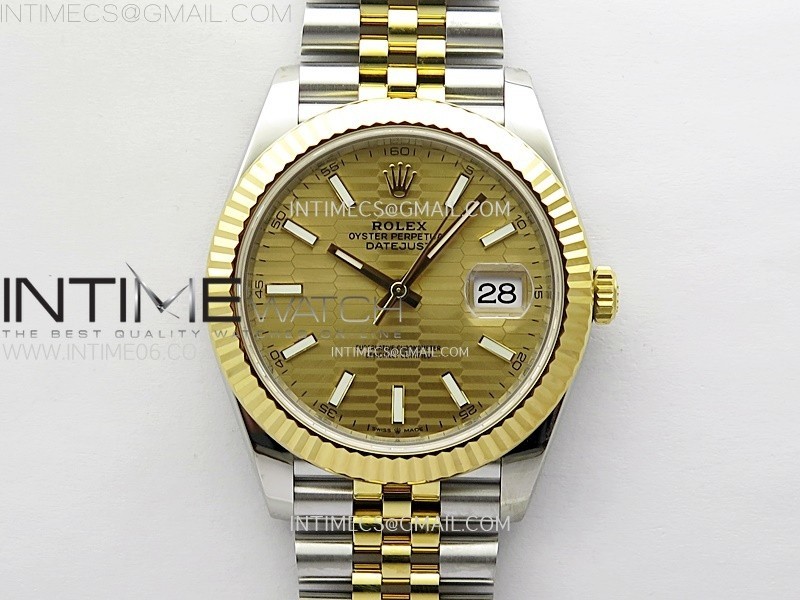DateJust 41 126333 904L SS/YG VSF 1:1 Best Edition Gold Fluted Dial on Jubilee Bracelet VS3235