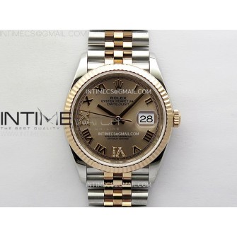 DateJust 36 SS 126231 904L SS/RG VSF 1:1 Best Edition Rose Gold Dial Roman Markers on Jubilee Bracelet VS3235