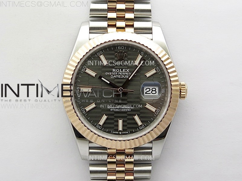 DateJust 41 126331 904L SS/RG VSF 1:1 Best Edition Gray Fluted Dial on Jubilee Bracelet VS3235