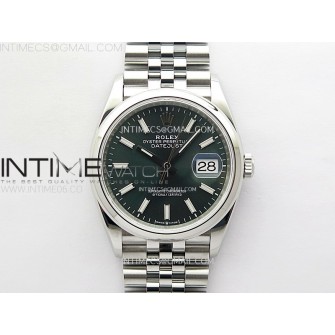 DateJust 36 SS 126200 904L Steel VSF 1:1 Best Edition Green Dial Sticks Markers on Jubilee Bracelet VS3235