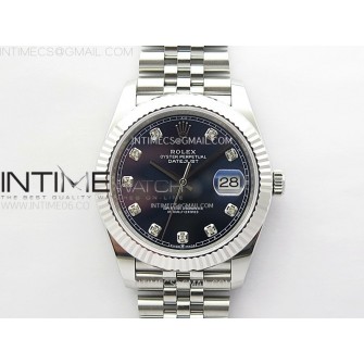 DateJust 41mm 126334 904 SS ARF 1:1 Best Edition Blue Dial Diamonds Markers on Jubilee Bracelet SH3235