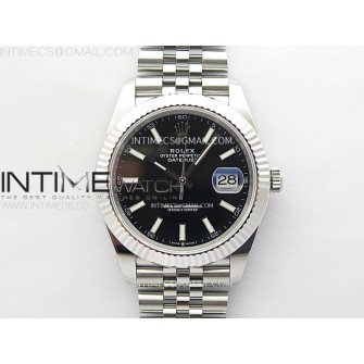 DateJust 41mm 126334 904 SS ARF 1:1 Best Edition Black Dial Sticks Markers on Jubilee Bracelet SH3235
