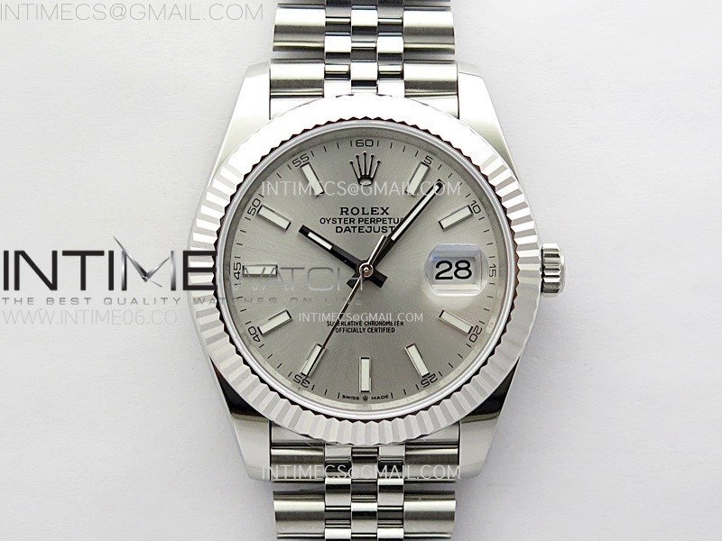 DateJust 41mm 126334 904 SS ARF 1:1 Best Edition Silver Dial Sticks Markers on Jubilee Bracelet SH3235