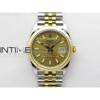 DateJust 36 SS 126233 904L SS/YG VSF 1:1 Best Edition Gold Fluted Dial Sticks Markers on Jubilee Bracelet VS3235