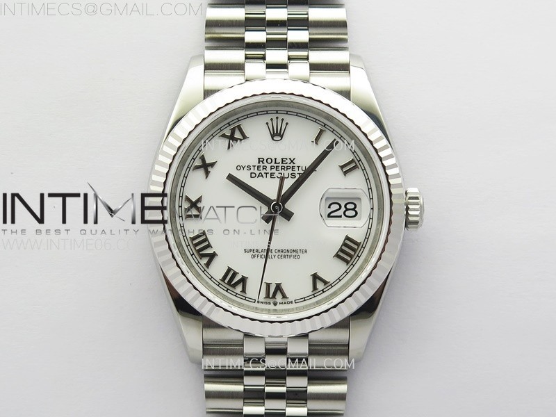 DateJust 36 SS 126234 VSF 1:1 Best Edition 904L Steel White Dial Roman Markers on Jubilee Bracelet VS3235