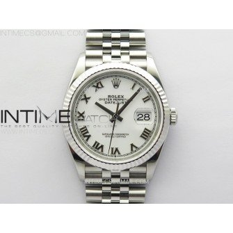 DateJust 36 SS 126234 VSF 1:1 Best Edition 904L Steel White Dial Roman Markers on Jubilee Bracelet VS3235