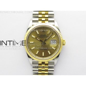 DateJust 36 904L SS/YG 126233 VSF 1:1 Best Edition Gold Stick Dial on Jubilee Bracelet VS3235