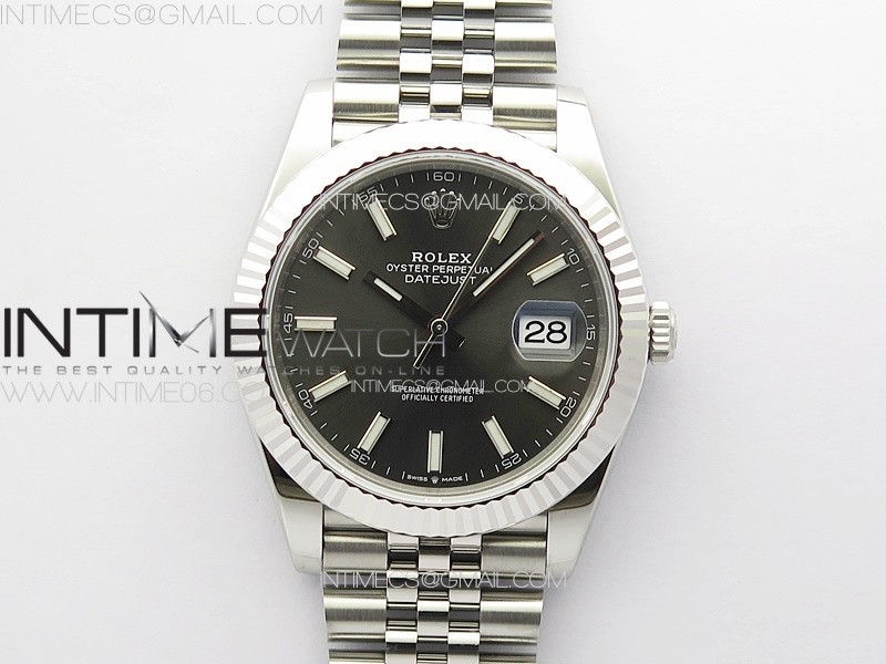 DateJust 41 126334 904L SS VSF 1:1 Best Edition Gray Dial on Jubilee Bracelet VS3235