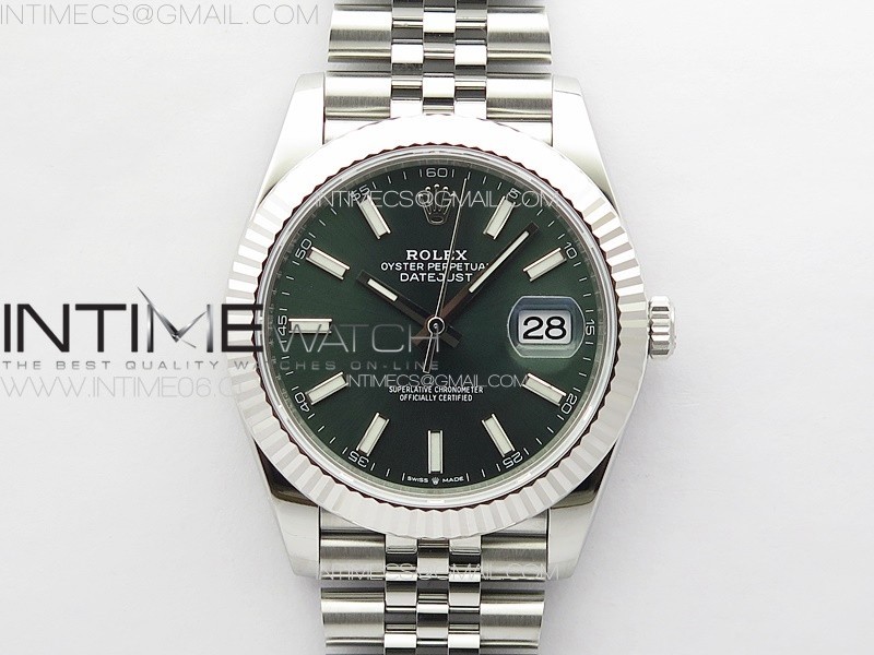 DateJust 41 126334 904L SS VSF 1:1 Best Edition Green Dial on Jubilee Bracelet VS3235