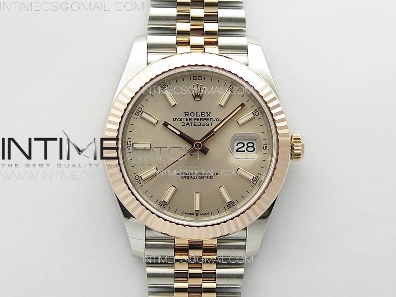 DateJust 41 126331 904L SS/RG VSF 1:1 Best Edition Champagne Gold Dial on Jubilee Bracelet VS3235