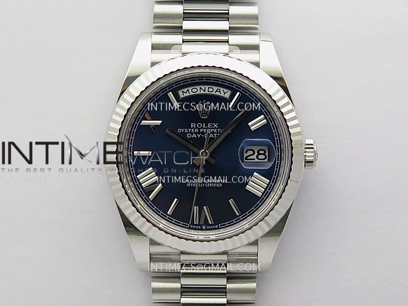 Day Date 228239 40mm Gain Weight V3 THBF 1:1 Best Edition Blue Dial Roman Marker On President Bracelet VR3255