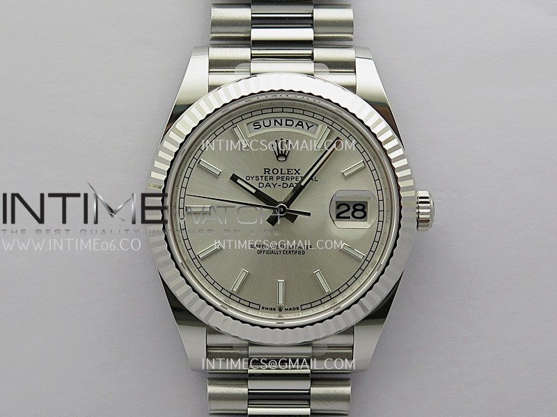 Day Date 228239 40mm Gain Weight V3 THBF 1:1 Best Edition Silver Dial Stick Marker On President Bracelet VR3255