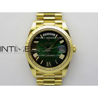 Day Date 40 YG 228238 THBF 1:1 Gain Weight Best Edition Green Ombre Dial Roman Marker on President Bracelet VR3255 V3