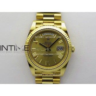 Day Date 40 YG 228238 THBF 1:1 Gain Weight Best Edition Gold Dial Roman Marker on President Bracelet VR3255 V3