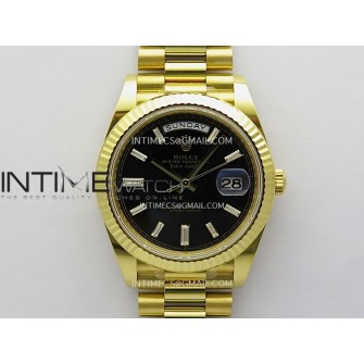 Day Date 40 YG 228238 THBF 1:1 Gain Weight Best Edition Black Dial T Diamond Marker on President Bracelet VR3255 V3