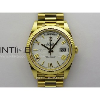 Day Date 40 YG 228238 THBF 1:1 Gain Weight Best Edition White Dial Roman Marker on President Bracelet VR3255 V3