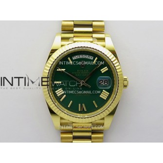 Day Date 40 YG 228238 THBF 1:1 Gain Weight Best Edition Green Dial Roman Marker on President Bracelet VR3255 V3