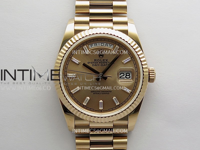 Day Date 128235 Gain Weight RG QF 1:1 Best Edition RG Dial T Diamond Marker On RG President Bracelet A2836