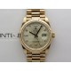 Day Date 128235 Gain Weight RG QF 1:1 Best Edition Champagne Dial Diamond Markers on RG President Bracelet