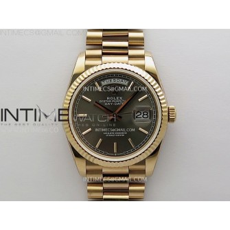 Day Date 128235 Gain Weight RG QF 1:1 Best Edition Gray Dial Stick Markers on RG President Bracelet