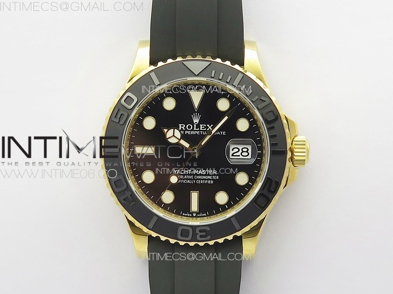 Yacht-Master 126658 YG VSF 1:1 Best Edition Black Ceramic Bezel on Oysterflex Strap VS3235