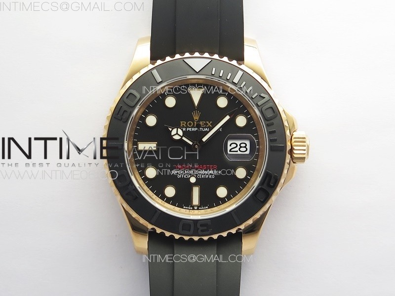 Yacht-Master 126655 RG VSF 1:1 Best Edition Black Ceramic Bezel on Oysterflex Rubber Strap VS3235