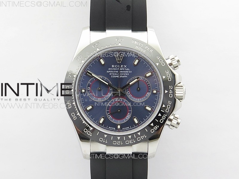 Daytona 116519LN APSF Best Edition Blue Dial Sticks Markers On Rubber Strap Slim A7750