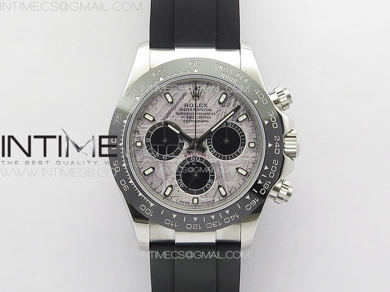 Daytona 116519LN APSF Best Edition Meteorite Dial Sticks Markers On Rubber Strap Slim A7750