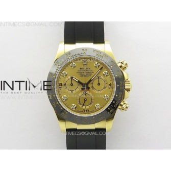 Daytona 116518LN YG APSF Best Edition YG Dial Crystals Markers On Rubber Strap Slim A7750
