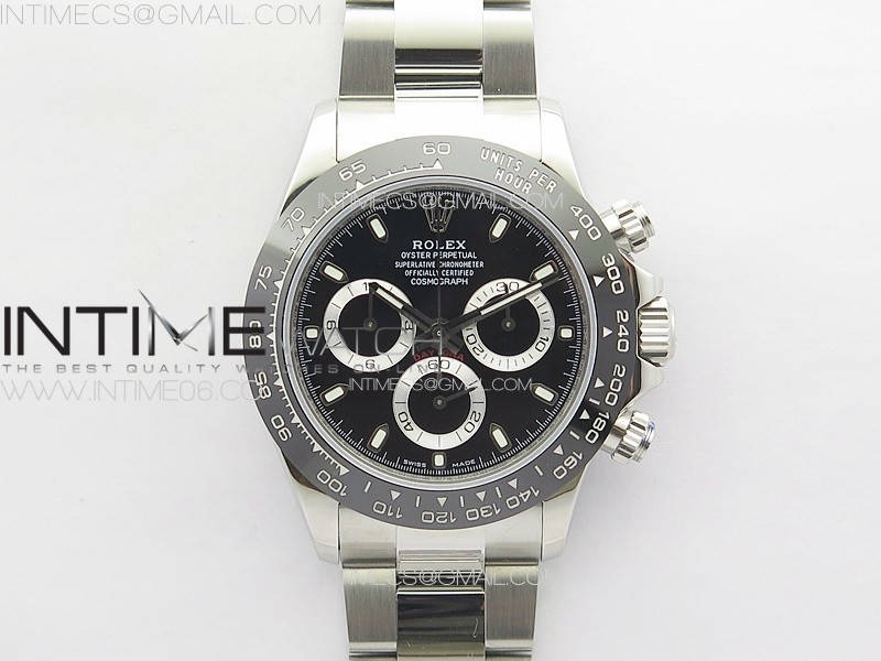 Daytona 116500LN APSF Black Dial Sticks Markers On SS BraceletSlim A7750