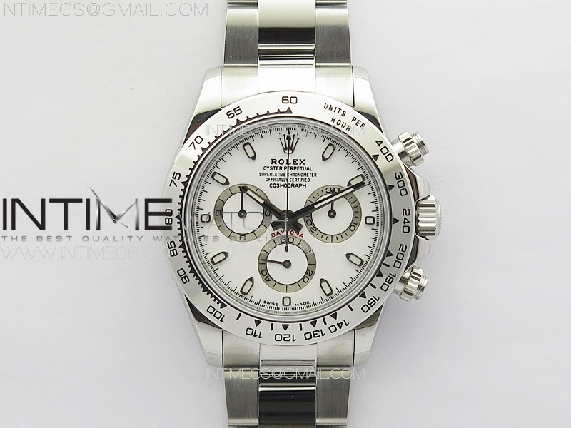 Daytona 116520 APSF White Dial Stick Markers On SS Bracelet Slim A7750